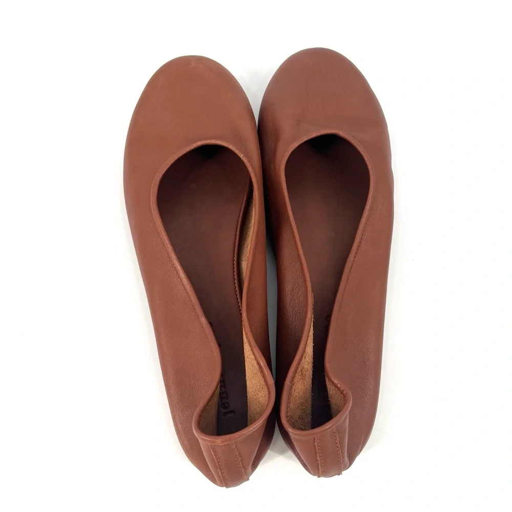 Jenni Kayne Charlotte Luxury Ballet Flat in Brown Soft Leather Size 41 - Picture 7 of 12